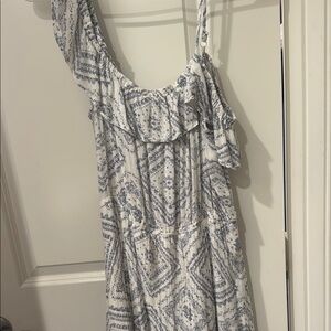 Elegant Blue and White Women's Dress